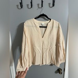 Off-White V-Neck Blouse